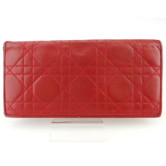 Dior wallet Lady Dior leather Authentic USED - Picture 1 of 8